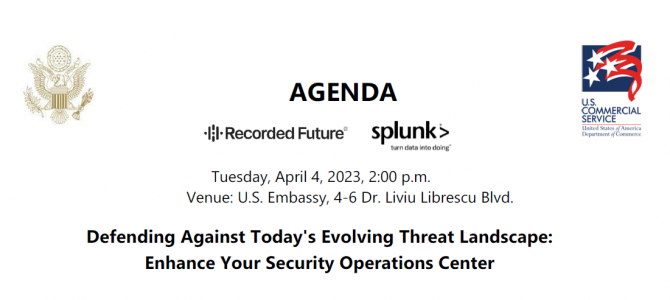 4 aprilie / Defending Against Today’s Evolving Threat Landscape: Enhance Your Security Operations Center
